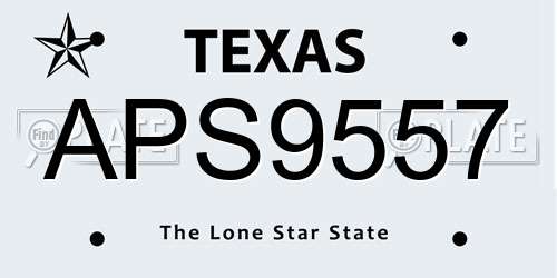 APS9557 Texas License Plate
