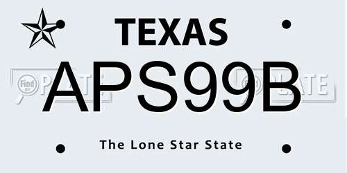 APS99B Texas License Plate