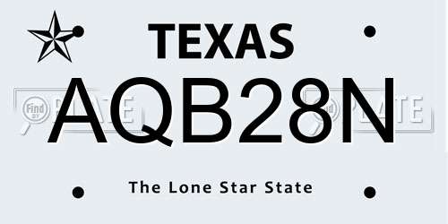 AQB28N Texas License Plate