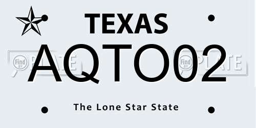 AQTO02 Texas License Plate