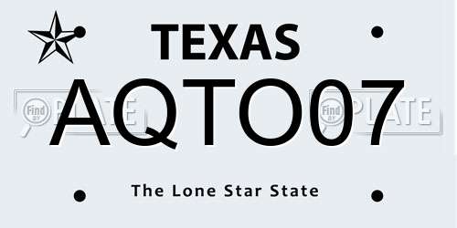 AQTO07 Texas License Plate