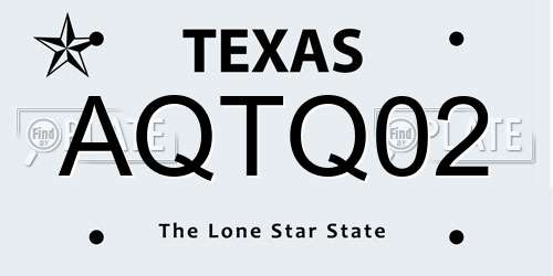 AQTQ02 Texas License Plate
