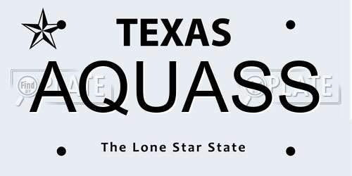 AQUASS Texas License Plate