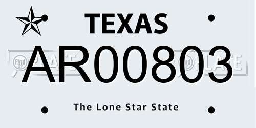 AR00803 Texas License Plate