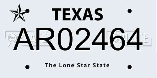 AR02464 Texas License Plate