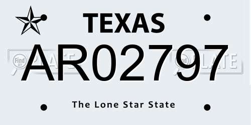 AR02797 Texas License Plate