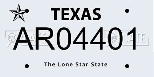 AR04401 Texas License Plate