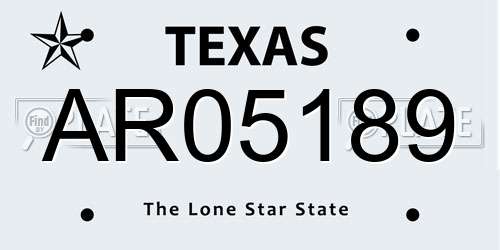 AR05189 Texas License Plate