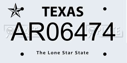AR06474 Texas License Plate