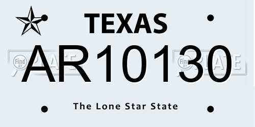AR10130 Texas License Plate