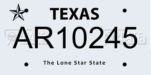 AR10245 Texas License Plate