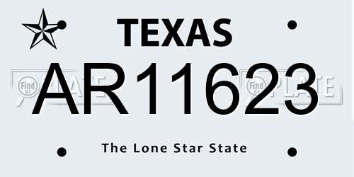 AR11623 Texas License Plate