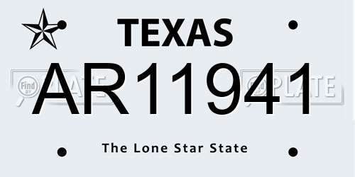 AR11941 Texas License Plate