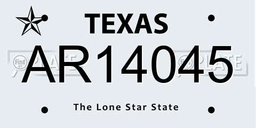 AR14045 Texas License Plate