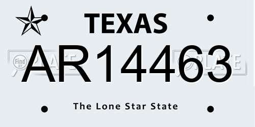 AR14463 Texas License Plate