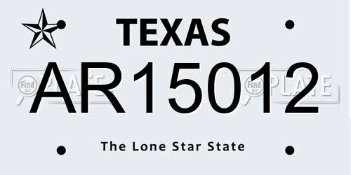 AR15012 Texas License Plate
