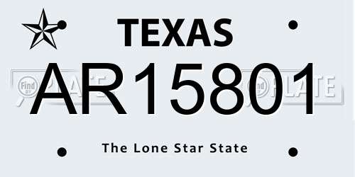 AR15801 Texas License Plate