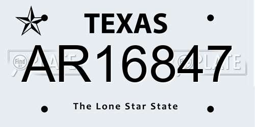 AR16847 Texas License Plate