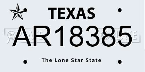 AR18385 Texas License Plate