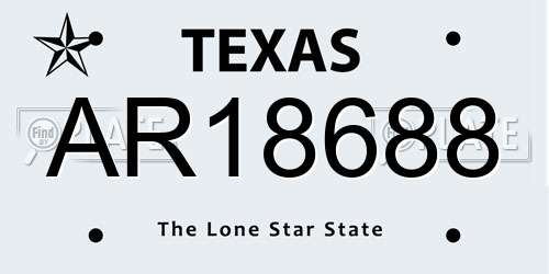 AR18688 Texas License Plate