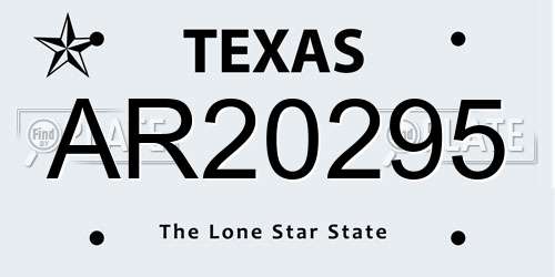 AR20295 Texas License Plate