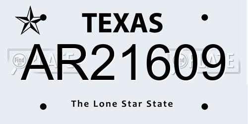AR21609 Texas License Plate