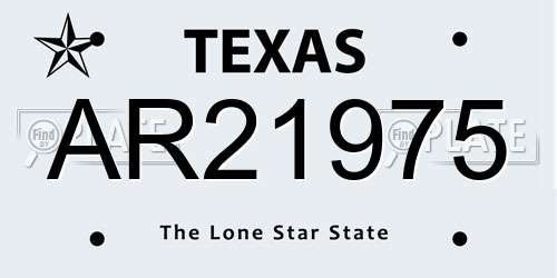 AR21975 Texas License Plate