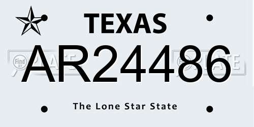 AR24486 Texas License Plate