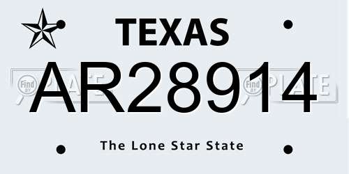 AR28914 Texas License Plate