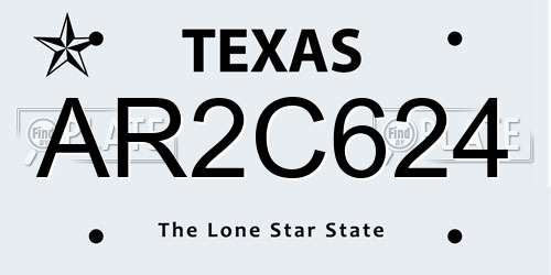 AR2C624 Texas License Plate