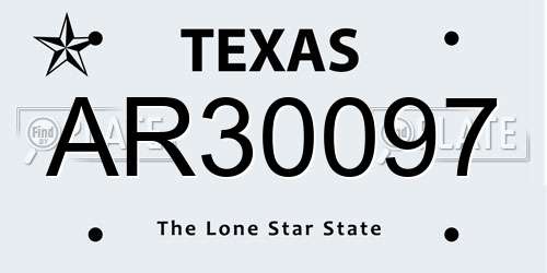 AR30097 Texas License Plate