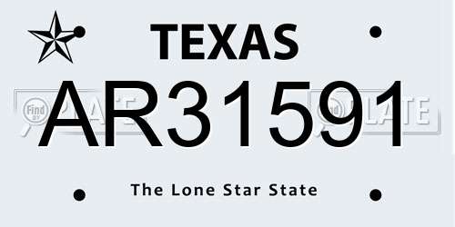 AR31591 Texas License Plate