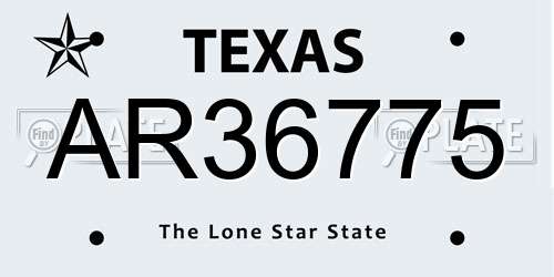 AR36775 Texas License Plate
