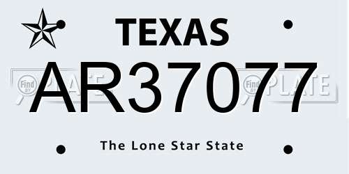AR37077 Texas License Plate
