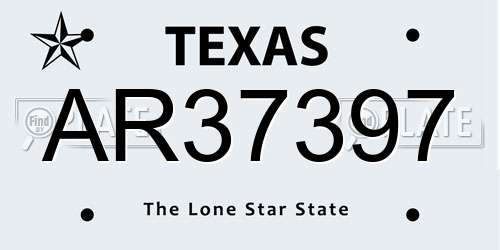 AR37397 Texas License Plate