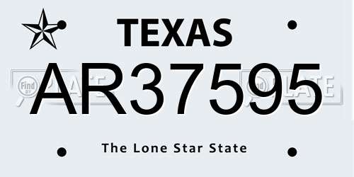AR37595 Texas License Plate