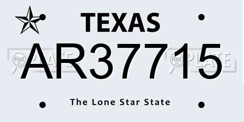 AR37715 Texas License Plate