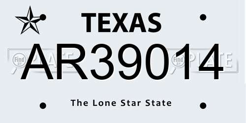 AR39014 Texas License Plate