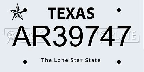 AR39747 Texas License Plate