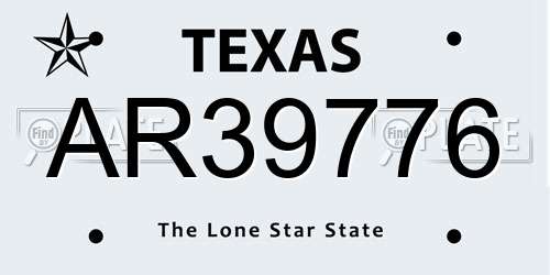 AR39776 Texas License Plate