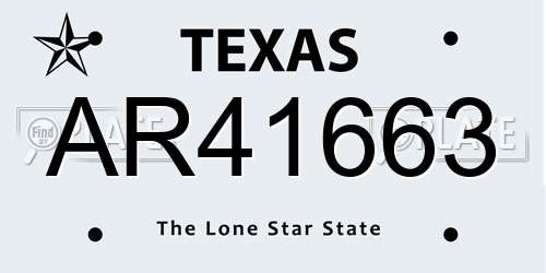 AR41663 Texas License Plate