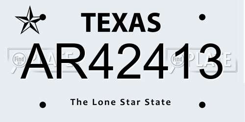 AR42413 Texas License Plate