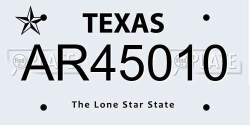 AR45010 Texas License Plate