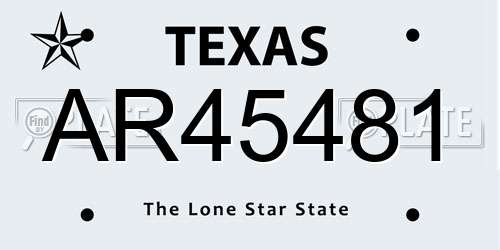 AR45481 Texas License Plate