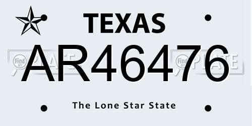 AR46476 Texas License Plate
