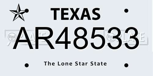 AR48533 Texas License Plate