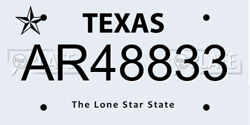 AR48833 Texas License Plate