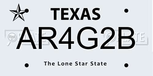 AR4G2B Texas License Plate