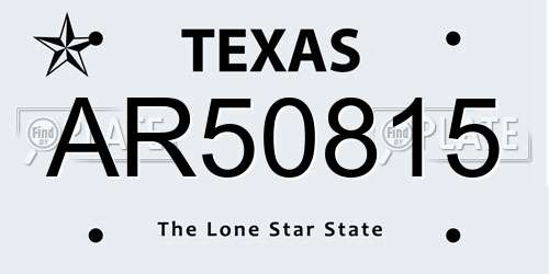 AR50815 Texas License Plate