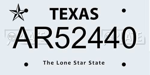 AR52440 Texas License Plate
